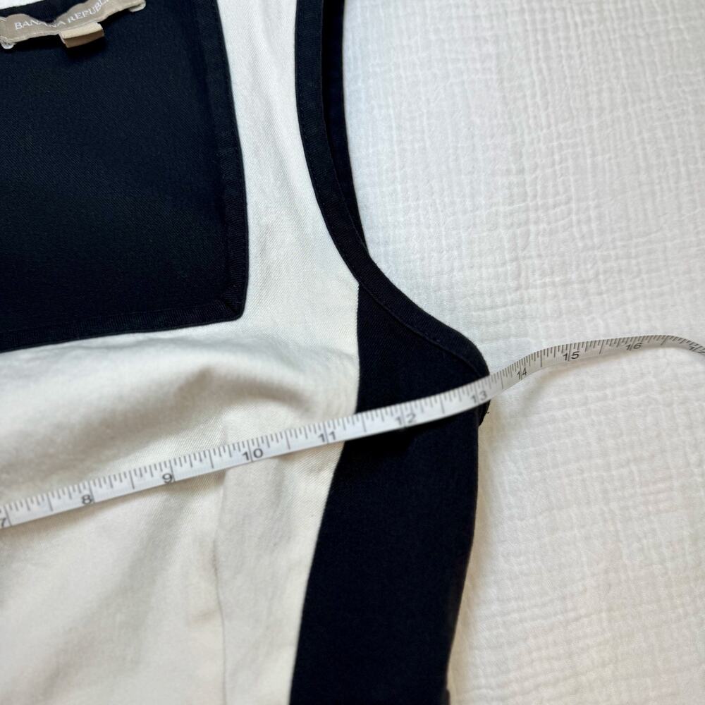 Banana Republic Sloan Colorblock Dress Black Cream Women’s 2P Petite Officewear - Picture 7 of 16